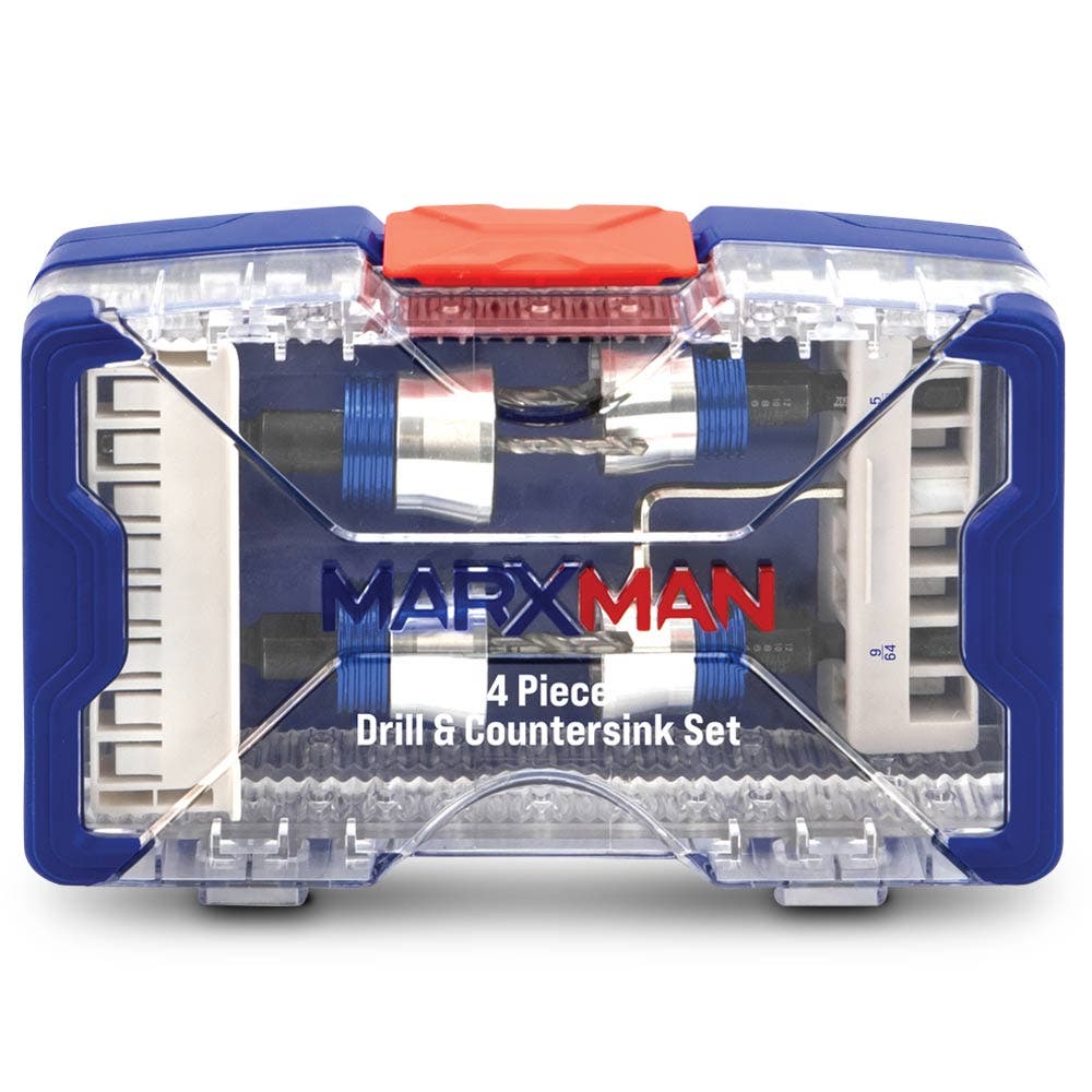 MARXMAN 7 64-5 32 TCT-C S w Stop Drill and Countersink Bit Set - 4 Piece MCS4PCWDS
