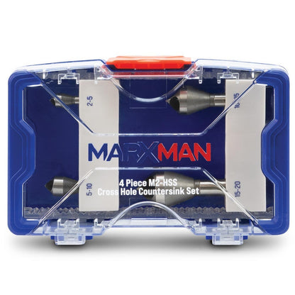 MARXMAN HSS Metal Cross Hole Countersink Bit Set - 4 Piece MCS4PC