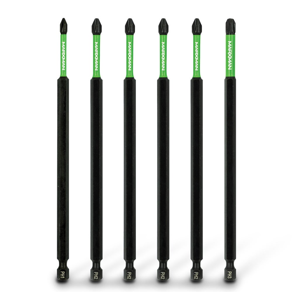 MARXMAN PH1-3x150mm Phillips Impact Screwdriver Bit - 6 Piece MSDBPM1506PC