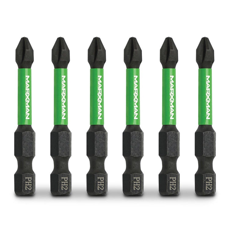 MARXMAN PH2 x 50mm Phillips Impact Screwdriver Bit - 6 Piece MSDBP2506PC