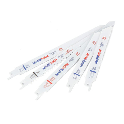 MARXMAN Reciprocating Saw Blade Set For Wood and Metal Cutting 5 Piece MRSBS5PC