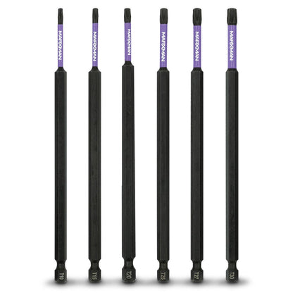 MARXMAN T10-T30x150mm Torx Power Impact Screwdriver Bit - 6 Piece MSDBTM1506PC