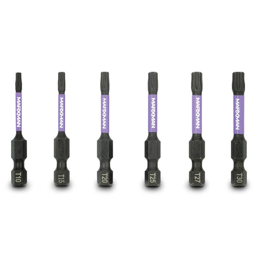 MARXMAN T10-T30x50mm Torx Power Impact Screwdriver Bit - 6 Piece MSDBTM506PC