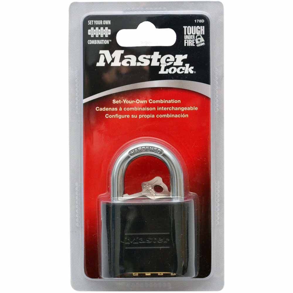 MASTER 51mm Black Zinc Hardened Combination Padlock 178DAU
