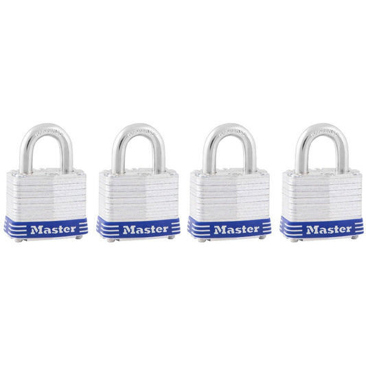 MASTER LOCK 40mm Laminated Steel Keyed Alike Padlock - 4 Pack 3008DAU