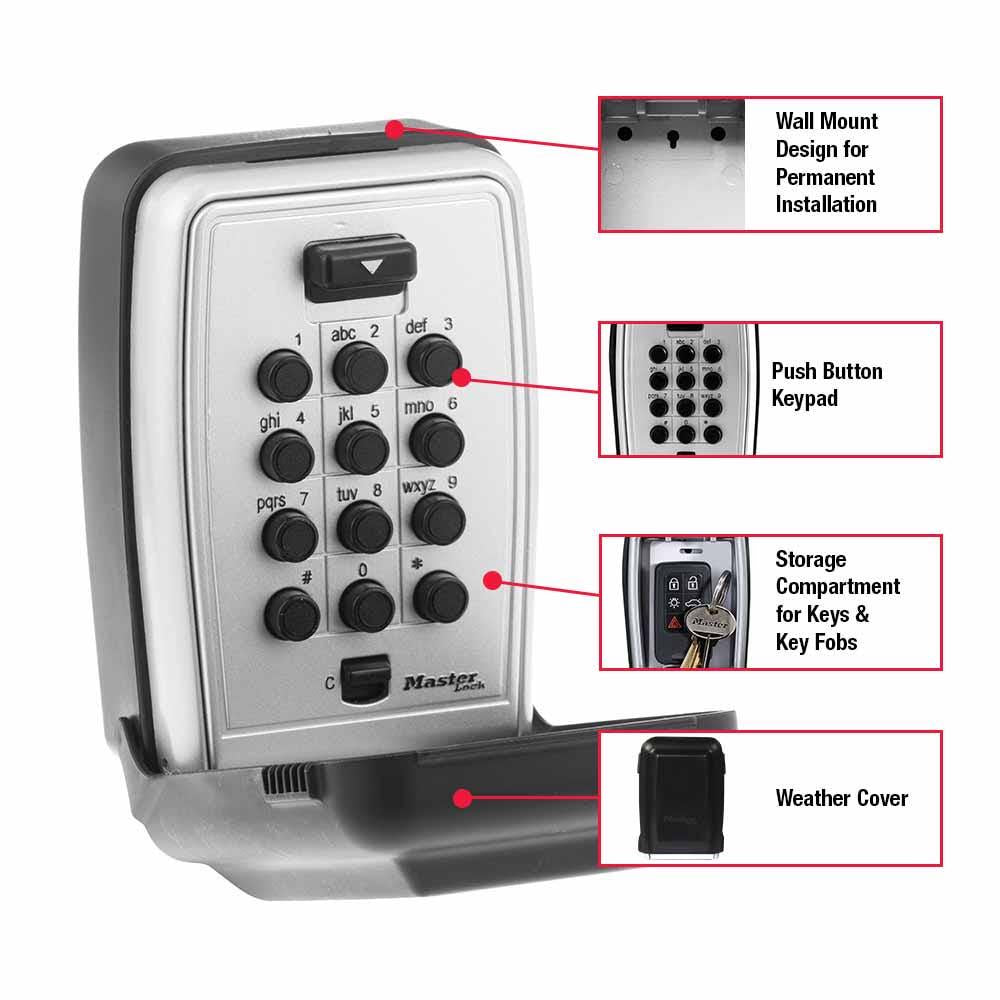 MASTER LOCK 5423D Wall Mount Push Button Lock Box 5423DAU