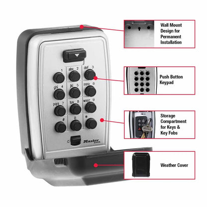 MASTER LOCK 5423D Wall Mount Push Button Lock Box 5423DAU