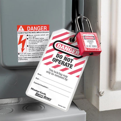 MASTER LOCK Do Not Operate Laminated Lockout Padlock Tag 0497A