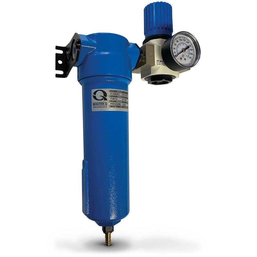 MASTER Q 3 4inch 0.01 Micron Main Line Filter Set w. Mount and Outlet Regulator QDF070DSSET