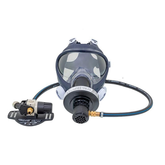 MAXISAFE Full Face Air Mask Fed with Belt Mounted Reg and Hose RCP516A
