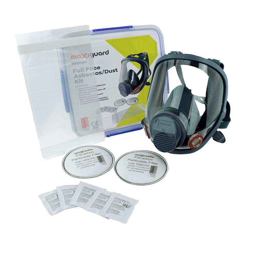 MAXISAFE Maxiguard Full Face Respirator Asbestos Dust Kit - Large R690GK-L