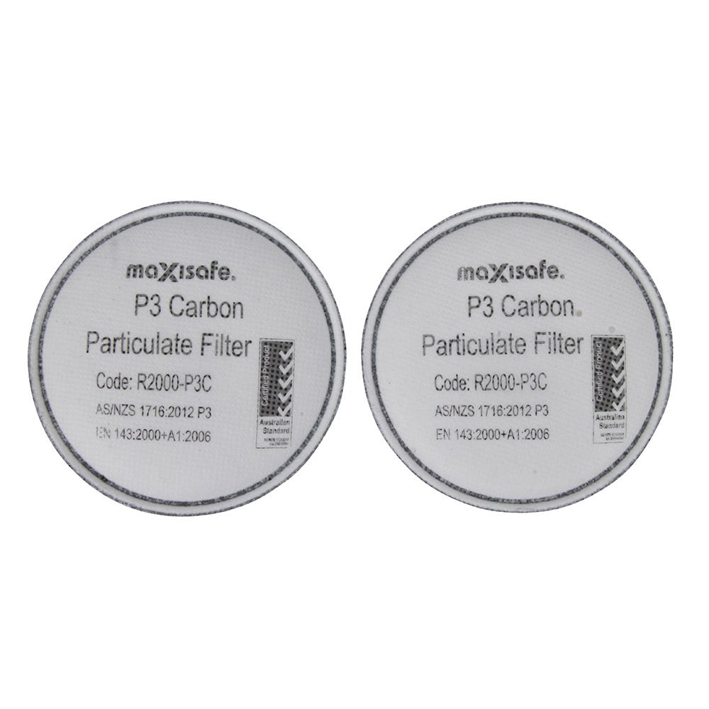 MAXISAFE P3 Respiratory Mask Carbon Filter 1Pr Suits R7500 690 R2000-P3C