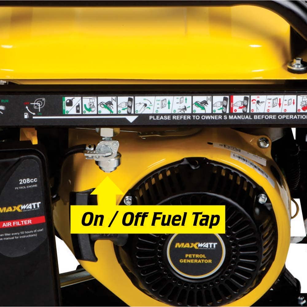 MAXWATT 3.5kVA Open Frame Recoil Start Generator MX3000R