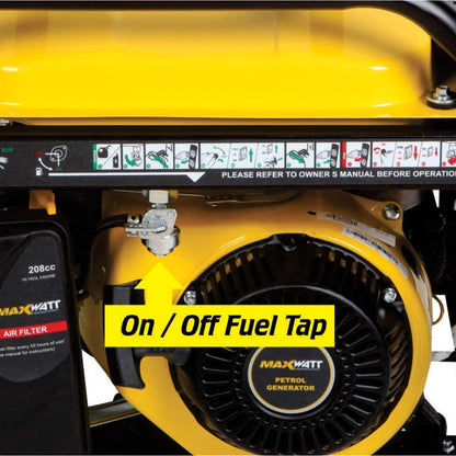 MAXWATT 3.5kVA Open Frame Recoil Start Generator MX3000R