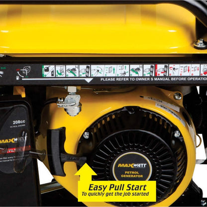 MAXWATT 3.5kVA Open Frame Recoil Start Generator MX3000R
