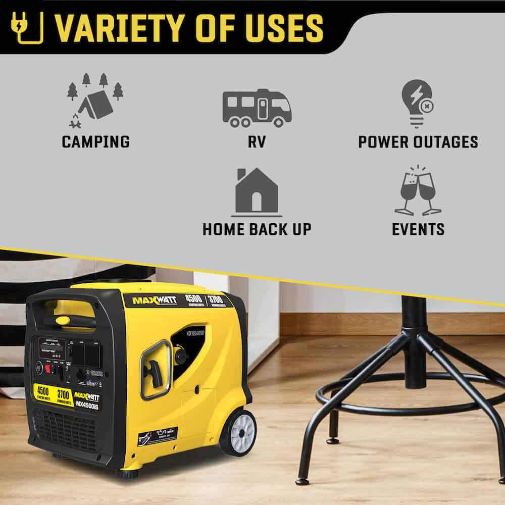 MAXWATT 4500W Inverter Generator with Electric Start MX4500IS