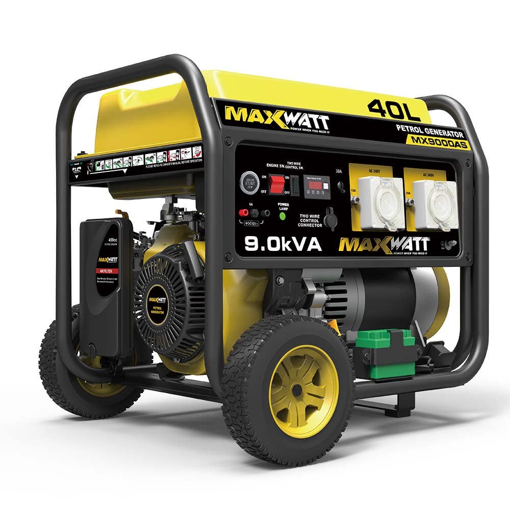 MAXWATT 7500W Open Frame Generator with Electric Start and 2 Wire Auto Start MX9000AS