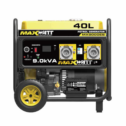 MAXWATT 7500W Open Frame Generator with Electric and Recoil Start MX9000ES