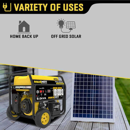MAXWATT 7500W Open Frame Generator with Electric Start and 2 Wire Auto Start MX9000AS