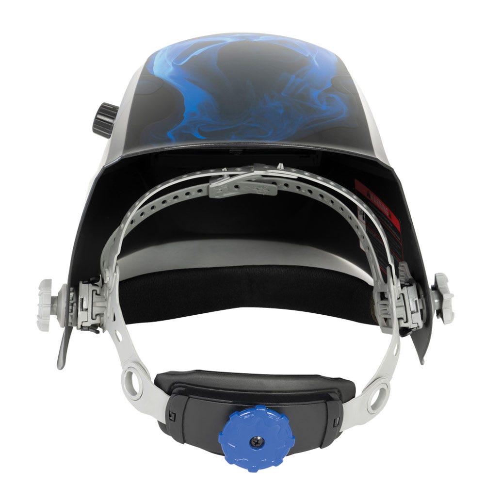 MICHIGAN Pro True View Variable Shade Auto Darkening Blue Skull Welding Helmet - Blue MICADH850