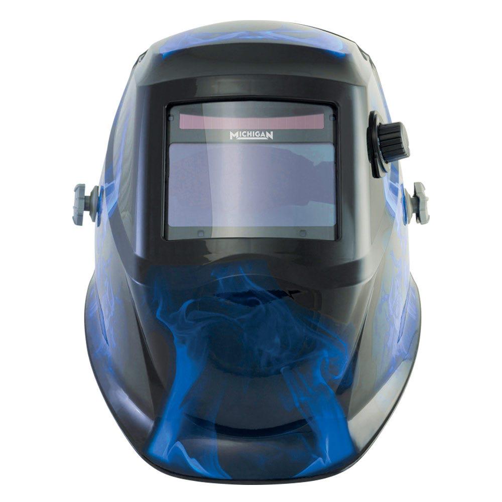 MICHIGAN Pro True View Variable Shade Auto Darkening Blue Skull Welding Helmet - Blue MICADH850
