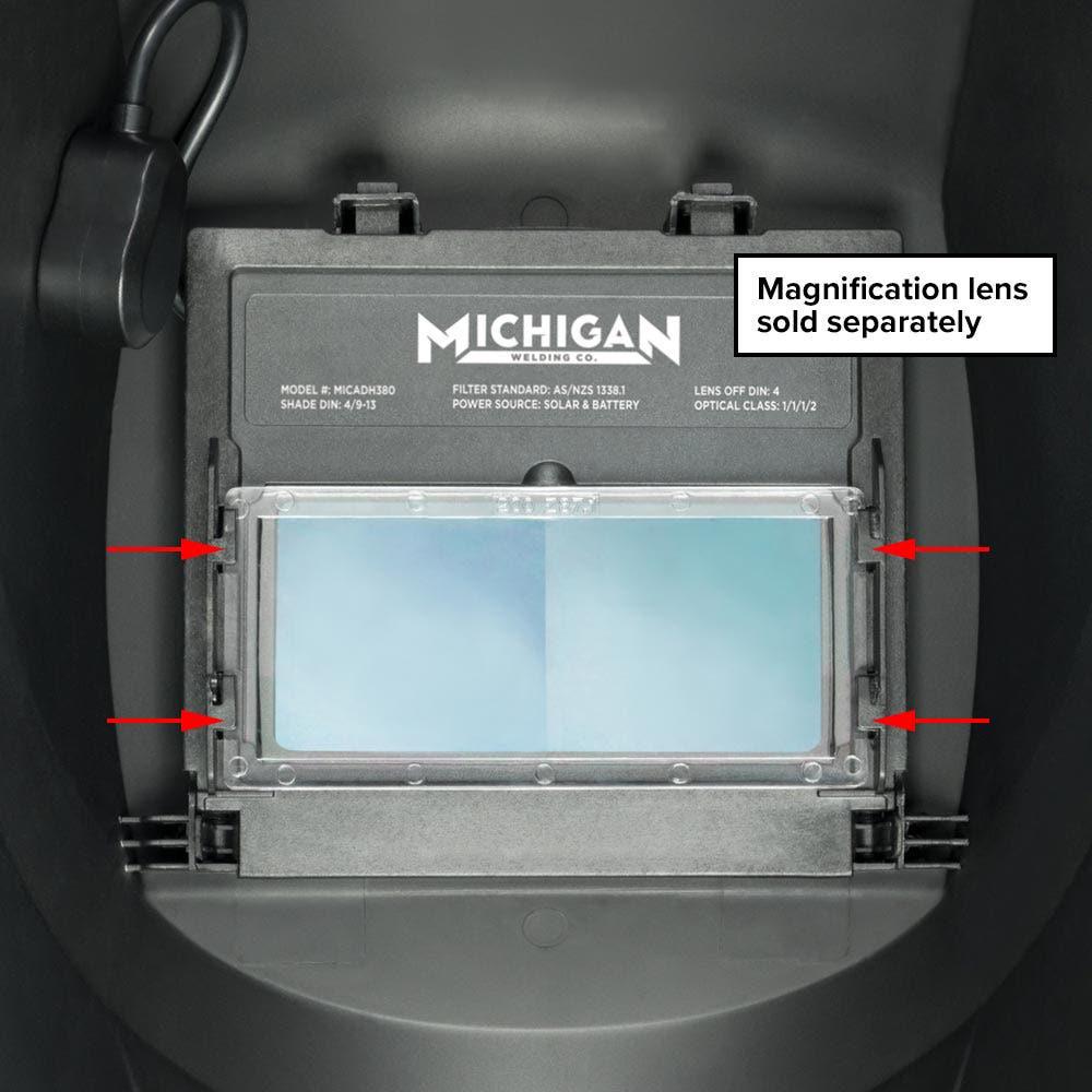 MICHIGAN True View Variable Shade Auto Darkening Black Welding Helmet - Black MICADH380