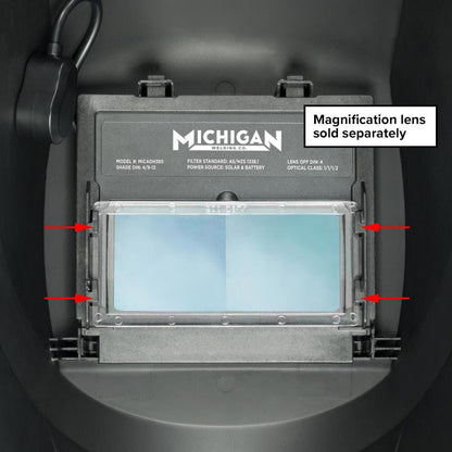 MICHIGAN True View Variable Shade Auto Darkening Black Welding Helmet - Black MICADH380