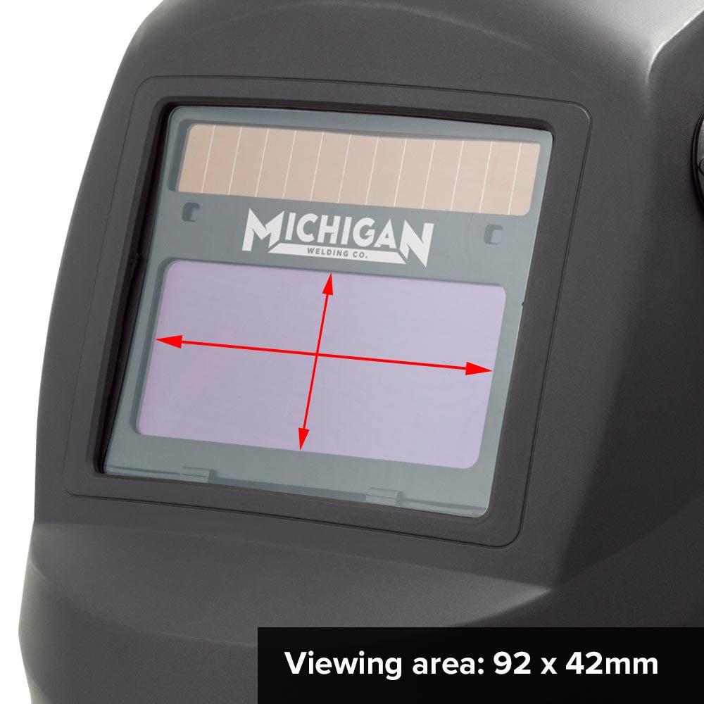 MICHIGAN True View Variable Shade Auto Darkening Black Welding Helmet - Black MICADH380