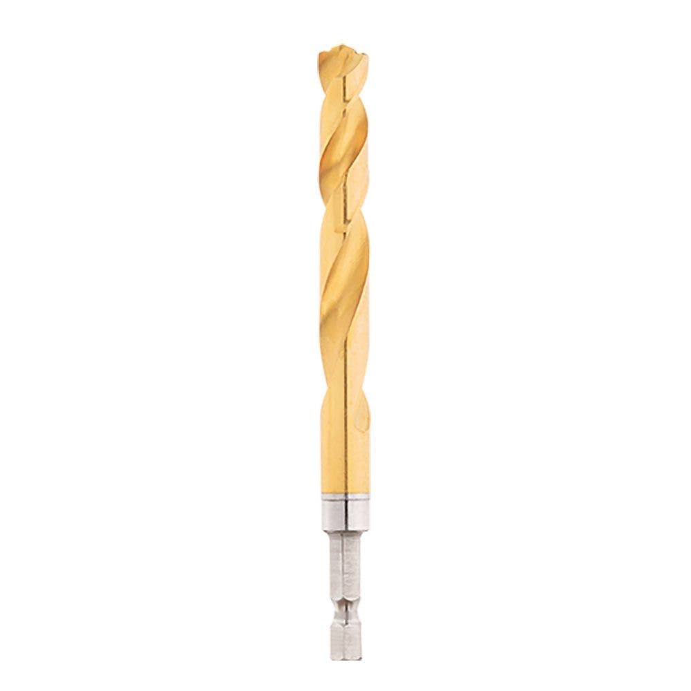 MILWAUKEE 10.0 x 120mm 1 4-Hex Quick-Change HSS-TiN Jobber Drill Bit - RED-HELIX 48894823