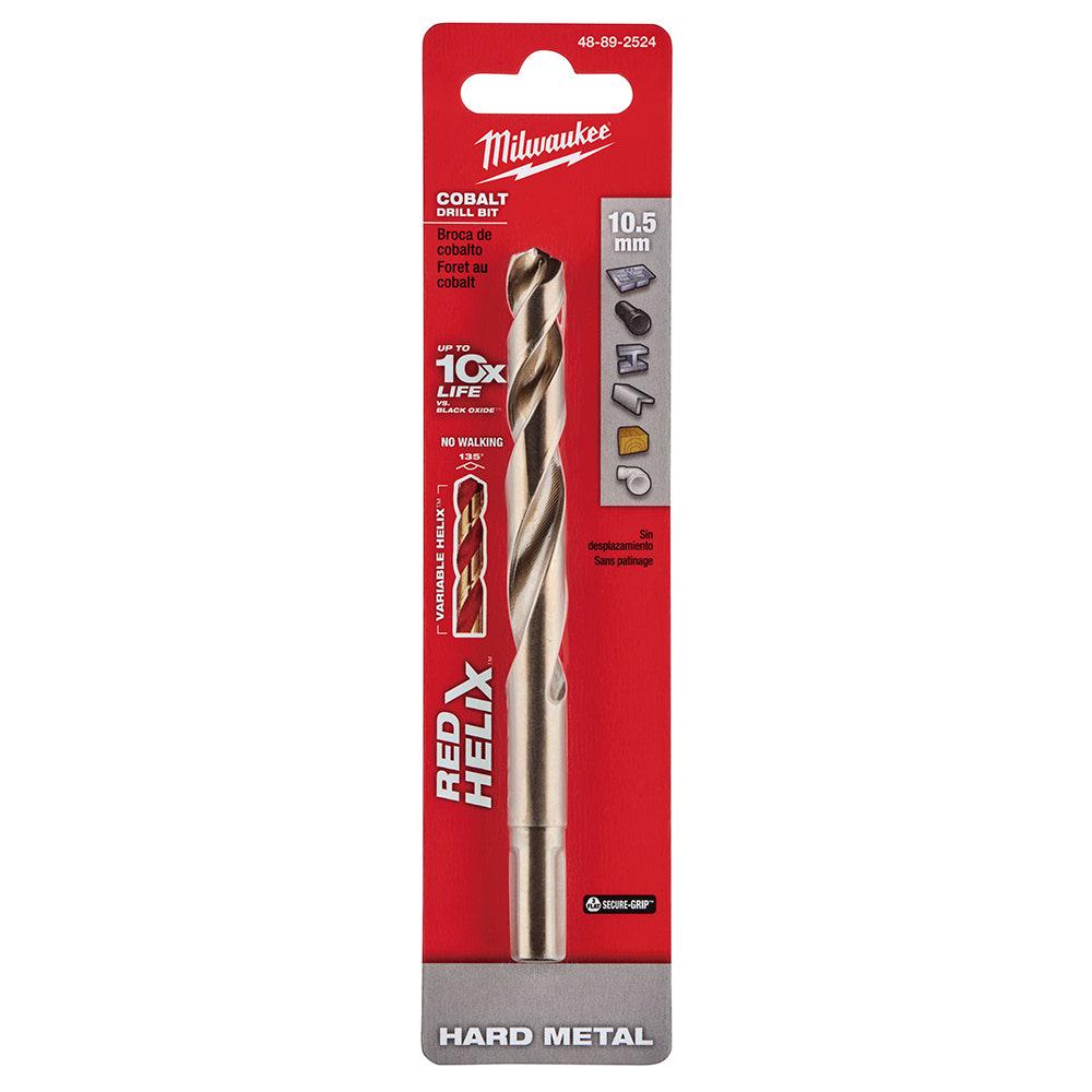 MILWAUKEE 10.5 x 133mm HSS-Cobalt Metal Jobber Drill Bit - RED HELIX 48892524