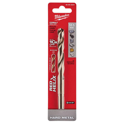 MILWAUKEE 10.5 x 133mm HSS-Cobalt Metal Jobber Drill Bit - RED HELIX 48892524