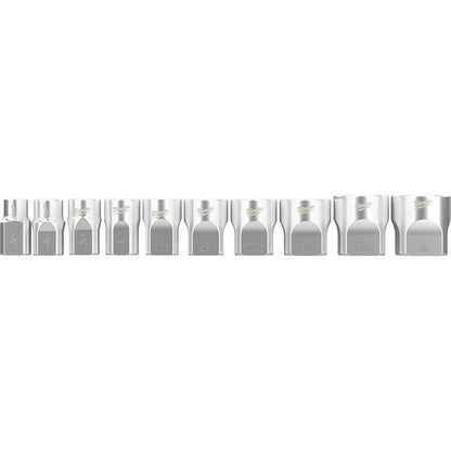 MILWAUKEE 10 Piece 3/8 Inch Drive Standard SAE Socket Set with Storage Rail 48229403