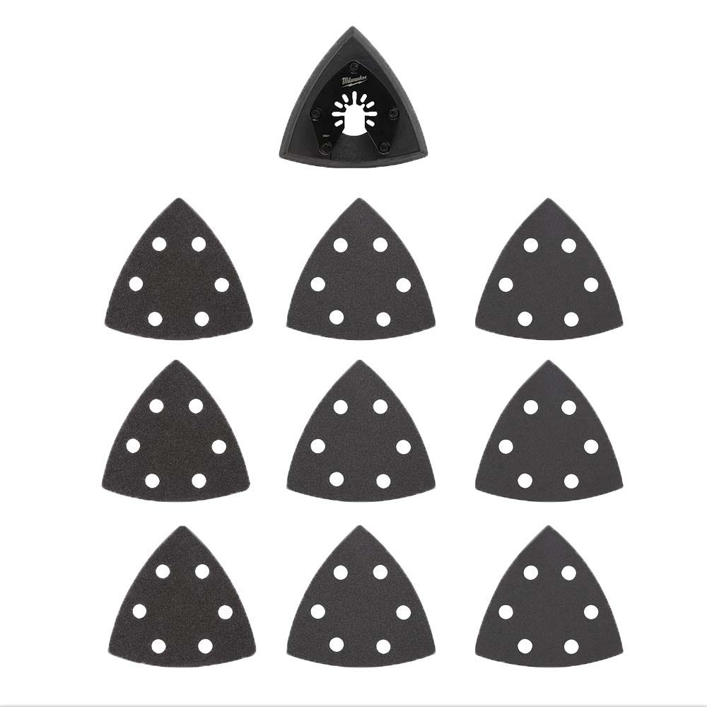 MILWAUKEE 10 piece OPEN-LOK 89mm Sanding Pad and Paper Variety 49252009