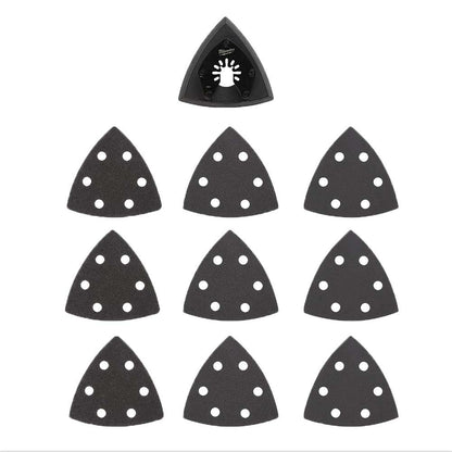 MILWAUKEE 10 piece OPEN-LOK 89mm Sanding Pad and Paper Variety 49252009