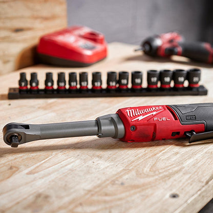 MILWAUKEE 12V FUEL 3/8inch High Speed Extended Reach Ratchet Skin M12FHIR38LR0