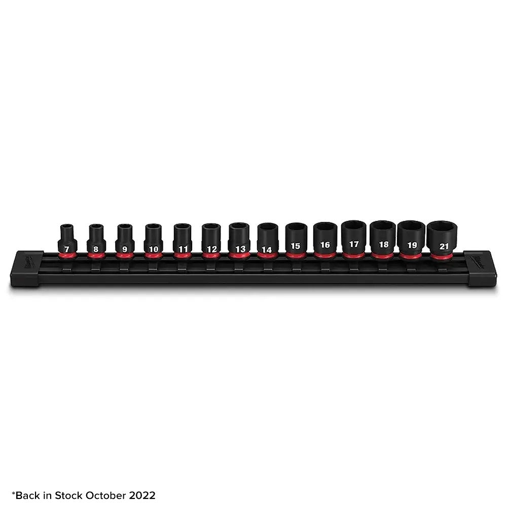 MILWAUKEE 14 Piece 3/8inch Drive 6 Point Metric Standard Impact Socket Set 49667007