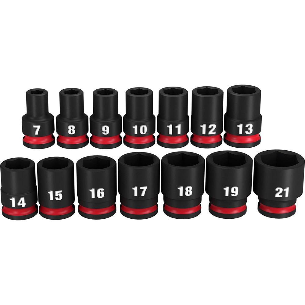 MILWAUKEE 14 Piece 3/8inch Drive 6 Point Metric Standard Impact Socket Set 49667007