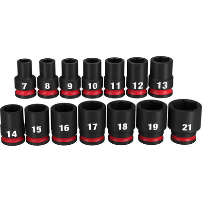 MILWAUKEE 14 Piece 3/8inch Drive 6 Point Metric Standard Impact Socket Set 49667007