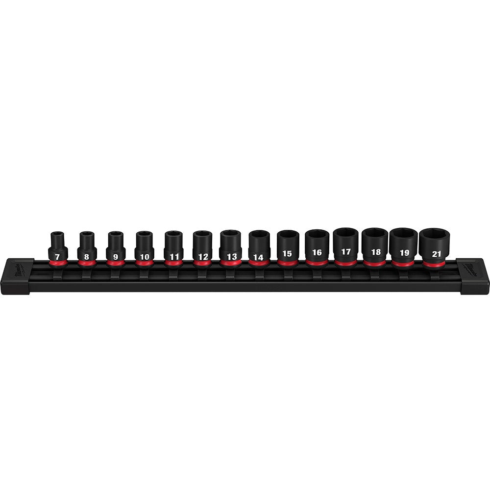 MILWAUKEE 14 Piece 3/8inch Drive 6 Point Metric Standard Impact Socket Set 49667007