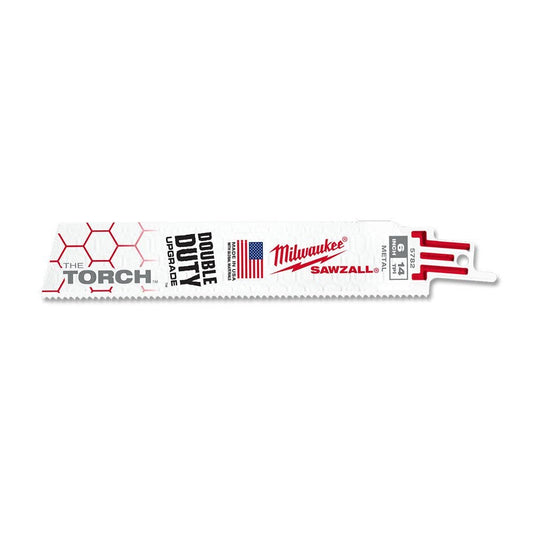 MILWAUKEE 150mm 14TPI Bi-Metal Reciprocating Saw Blade for Metal Cutting - THE TORCH - 25 Piece 48008782