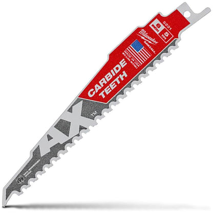 MILWAUKEE 150mm 5TPI TCT Reciprocating Saw Blade for Wood Nail Demolition - THE AX 48005221