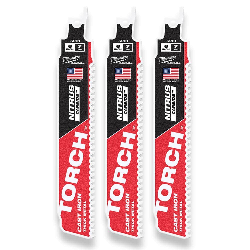 MILWAUKEE 150mm Sawzall Torch W Nitrus Carbide - 3 Piece 48005361