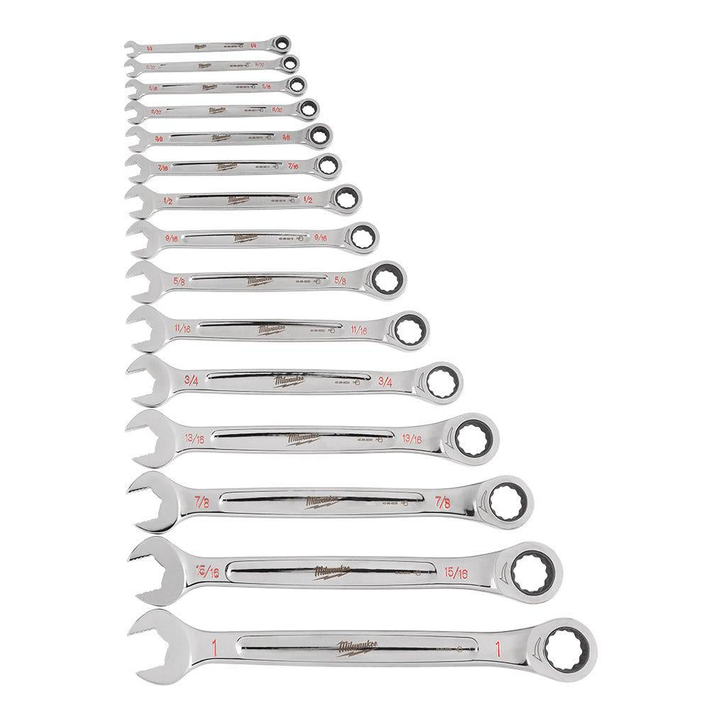 MILWAUKEE 15pc Imperial Ratcheting Wrench Combination Set 48229416