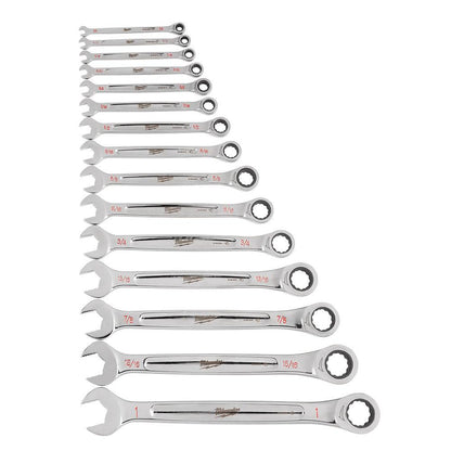 MILWAUKEE 15pc Imperial Ratcheting Wrench Combination Set 48229416