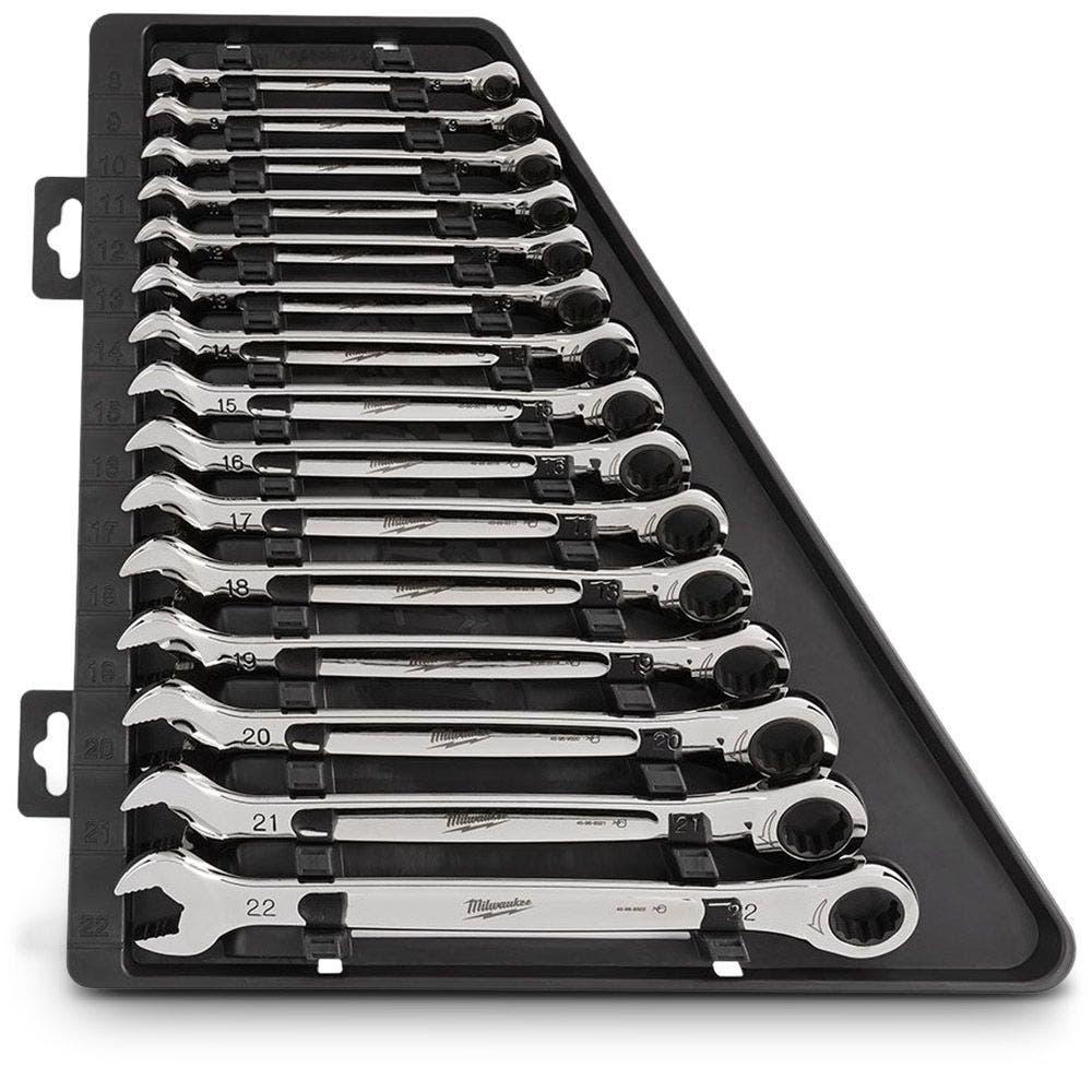 MILWAUKEE 15pc Metric Ratcheting Wrench Combination Set 48229516