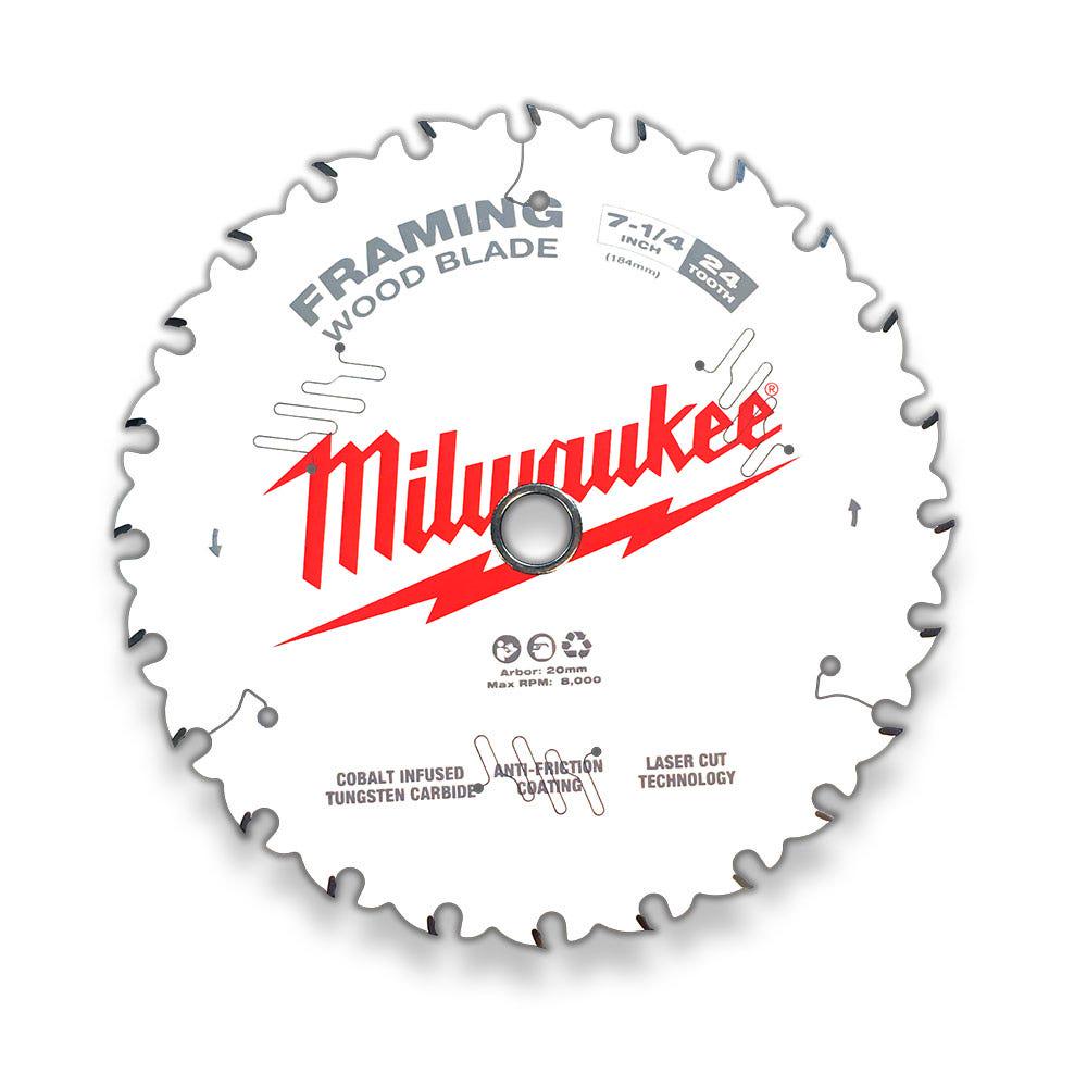 MILWAUKEE 184mm (7 1 4 ) 24T Wood Circular Saw Blade Framing 48418720