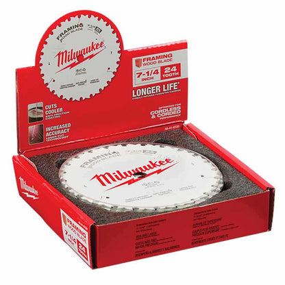 MILWAUKEE 184mm (7 1 4 ) 24T Wood Circular Saw Blade Framing 48418720