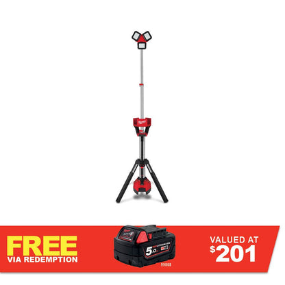 MILWAUKEE 18V/240V High Output Stand Area Light/Charger M18HOSALC-0