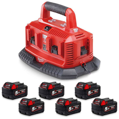 MILWAUKEE 18V 6 x 5.0Ah Six Bay Starter Pack M18SP506B