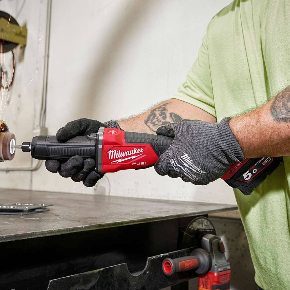 MILWAUKEE 18V FUEL 1/4inch Braking Die Grinder w/ Deadman Paddle Switch Skin M18FDGROVPDB0